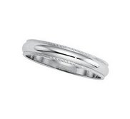 Platinum 4mm Comfort Fit Milgrain Wedding Band