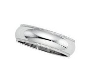 Platinum 6mm Comfort Fit Milgrain Wedding Band