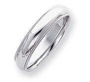 Platinum 5mm Comfort Fit Milgrain Wedding Band