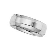 Platinum 6mm Polished Beveled Edge Wedding Band