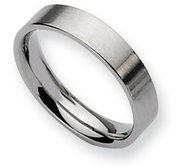 Stainless Steel Flat 5mm Brushed Wedding Band