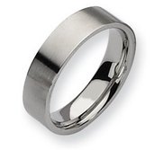 Stainless Steel Flat 6mm Brushed Wedding Band