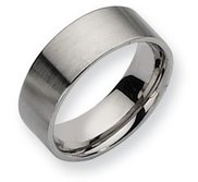 Stainless Steel Flat 8mm Brushed Wedding Band