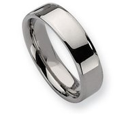 Stainless Steel Beveled Edge 6mm Polished Wedding Band