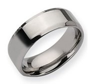 Stainless Steel Beveled Edge 8mm Polished Wedding Band