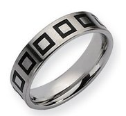 Stainless Steel Enameled Flat 6mm Brushed Wedding Band