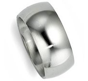 Sterling Silver 10mm Comfort Fit Wedding Band