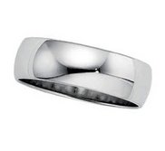 Sterling Silver 6mm Half Round Wedding Band