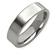 Sterling Silver 7mm Flat  Wedding Band