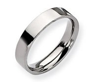 Sterling Silver 5mm Flat  Wedding Band