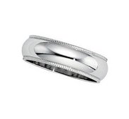 Sterling Silver 6mm Milgrain Wedding Band