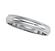 Sterling Silver 4mm Milgrain Wedding Band