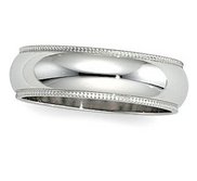 Sterling Silver 8mm Milgrain Wedding Band