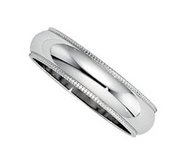 Sterling Silver 5mm Milgrain Wedding Band