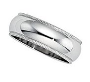 Sterling Silver 7mm Milgrain Wedding Band