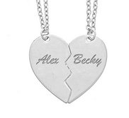 Engravable Split or Broken Heart Pendants or Charm