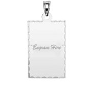 Engravable Sterling Silver Rectangle Pendant or Charm