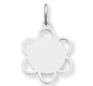 Engravable 14k White Gold Charm or Pendant