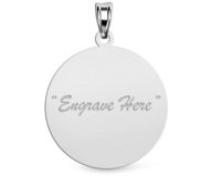 Engravable Sterling Silver Round Pendant or Charm