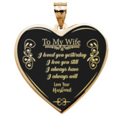   To My Wife   Heart Pendant or Charm