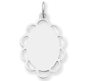 Engravable Sterling Silver Charm or Pendant