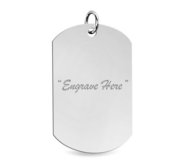 Engravable Sterling Silver Dog Tag Pendant or Charm