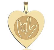  I Love You  Hand Symbol Heart Shaped Charm or Pendant