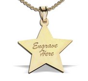 Engravable 14K Yellow Gold Star Shape Pendant or Charm