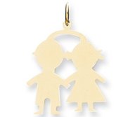 Engravable 14k Yellow Gold Boy   Girl Pendant or Charm