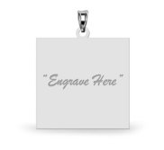 Engravable Sterling Silver Square Pendant or Charm