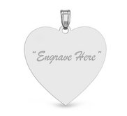 Engravable Sterling Silver Heart Pendant or Charm