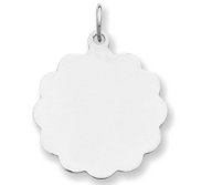 Engravable 14k White Gold Charm or Pendant