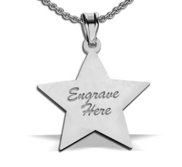 Engravable Sterling Silver Star Shape Pendant or Charm