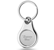 Engravable Stainless Steel Round Keychain