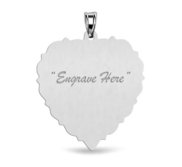 Engravable 14K White Gold Scalloped Heart Pendant or Charm