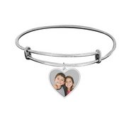 Expandable   Photo Charm Heart Expandable Bracelet