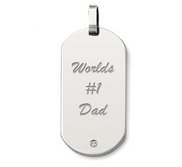 Engravable Stainless Steel Dog Tag with 24  Stainless Steel Bead Chain