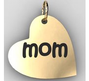 Mom Sideways Heart Shaped Charm