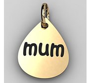 Mum Teardrop Shaped Charm