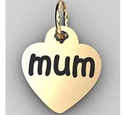 Mum Heart Shaped Charm