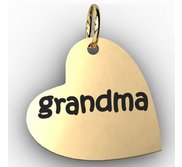 Grandma Sideways Heart Shaped Charm