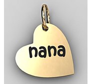 Nana Sideways Heart Shaped Charm