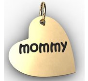 Mommy Sideways Heart Shaped Charm