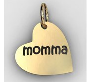 Momma Sideways Heart Shaped Charm