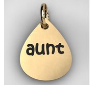 Aunt  Teardrop Shaped Charm