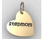 Stepmom Sideways Heart Shaped Charm