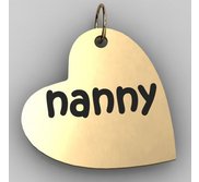 Nanny  Sideways Heart Shaped Charm