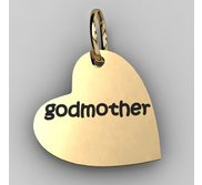 Godmother  Sideways Heart Shaped Charm