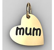 Mum Sideways Heart Shaped Charm