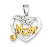 Sterling Silver   Gold Vermiel Mom Charm